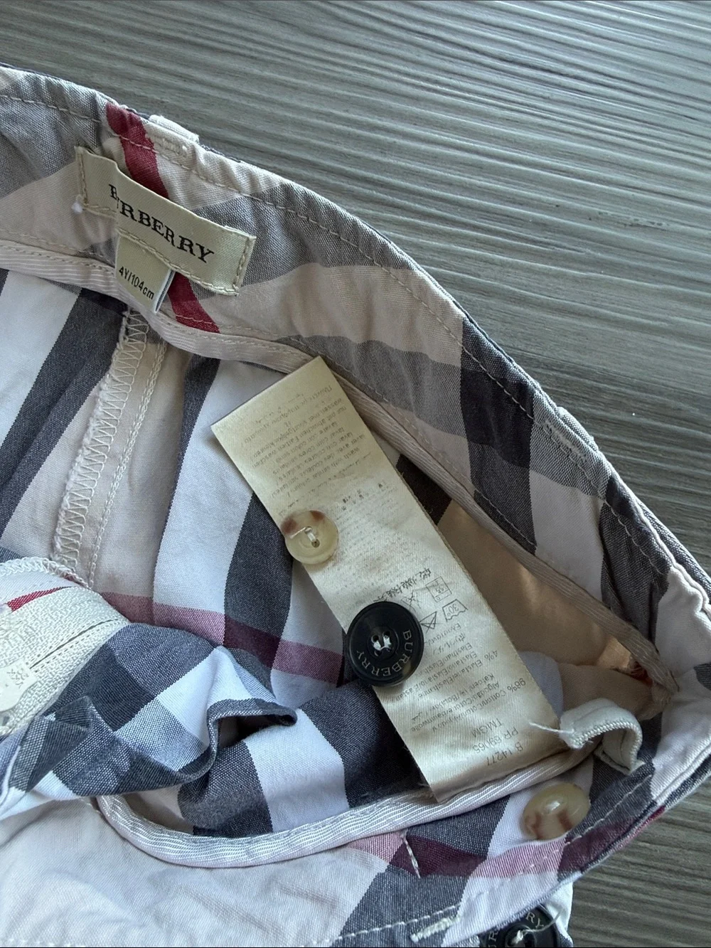 Burberry Cream Plaid Kids Shorts
